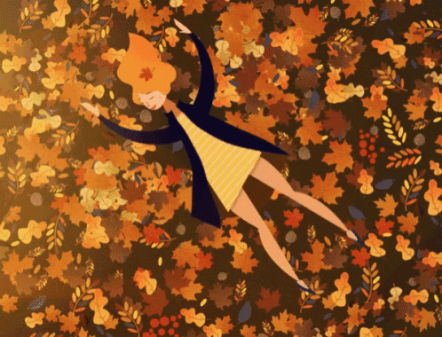Fall Woman in LEAVES